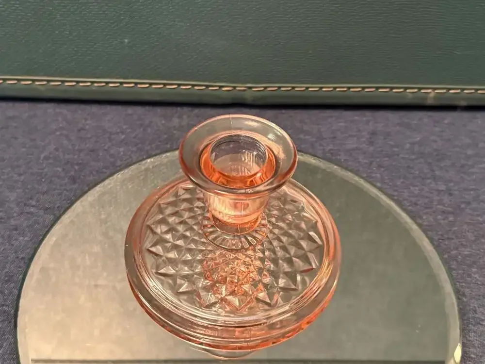 Vintage Imperial Glass Pink Depression Glass Candle Holder